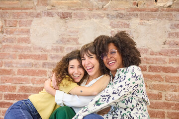 Joyful Team Members Embracing