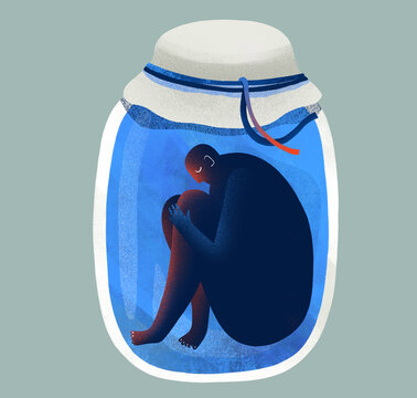 Embrace in a Jar &mdash; A Symbolic Illustration of Isolation