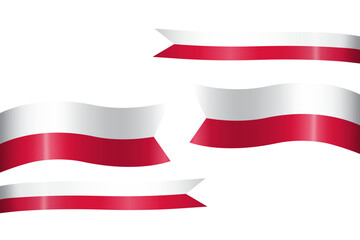 set of flag ribbon with colors of Poland for independence day celebration decoration