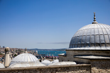 Obraz premium View from Suleymaniye mosque. Istanbul, Turkey, popular travel destination
