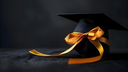 Golden Ribbon Capped Graduation A Symbol of Accomplishment and Future Promise
