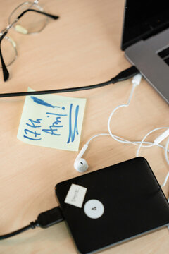 A desk in the office