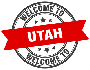 Welcome to Utah stamp. Utah round sign