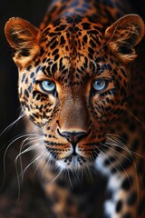 Fototapeta premium Close Up of a Leopard With Blue Eyes