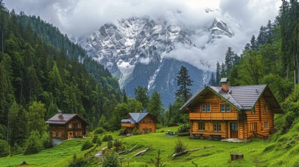 Fototapeta premium Cabin in the Mountains