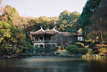 Traditional Japanese building in the park