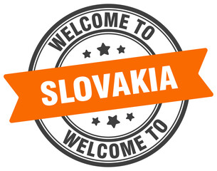 Welcome to Slovakia stamp. Slovakia round sign