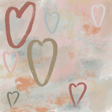 Abstract illustration with hearts