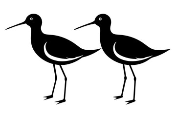 sandpiper bird vector silhouette illustration