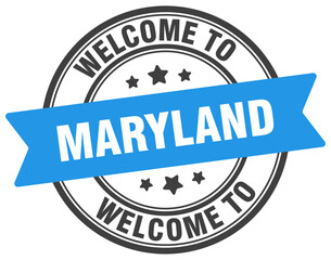 Welcome to Maryland stamp. Maryland round sign