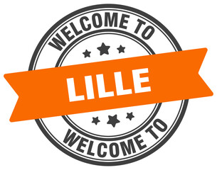 Obraz premium Welcome to Lille stamp. Lille round sign