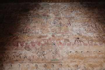 Bagan temple murals depicting Buddhist tales