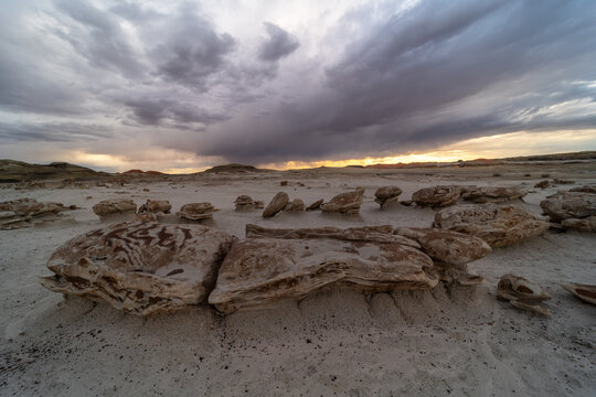 Desert Landscape Of Sandstone Formations In New Mexico