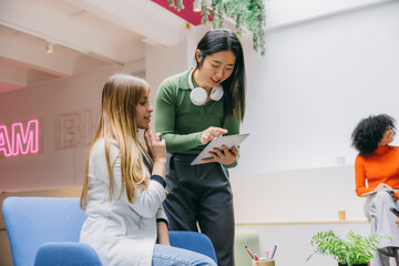 Collaborative team meeting in a modern office setting