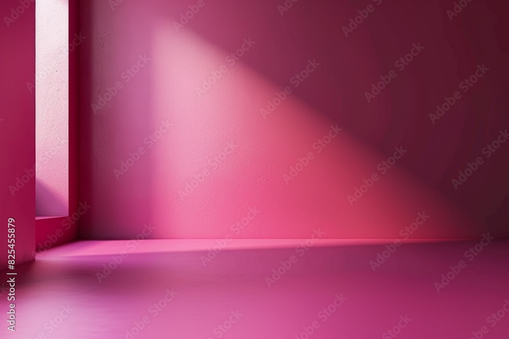 Poster abstract empty studio background for product presentation, solid color gradient dark pink backdrop w