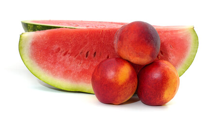 Watermelon and peaches.