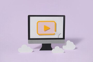 Cloud computing concept in paper cut art