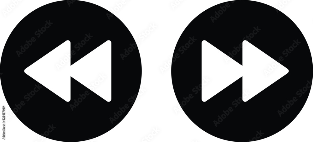 Poster previous and forward icon set . previous and next button icons . back and next buttons icon vector