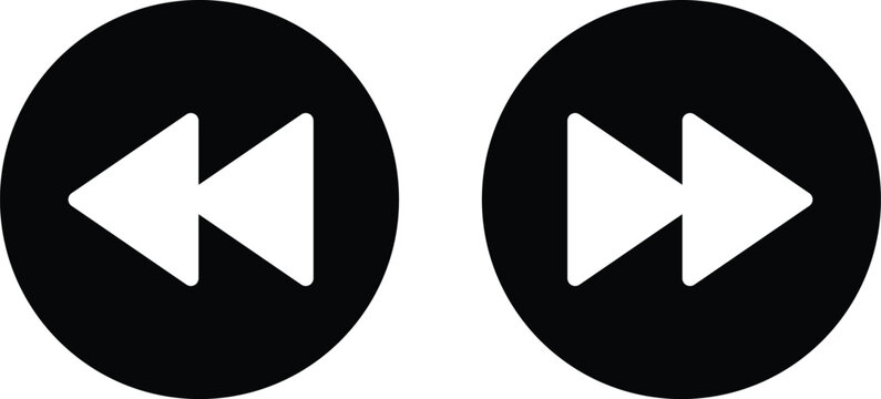 Previous and forward icon set . Previous and next button icons . Back and Next buttons icon vector