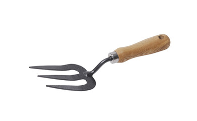 Gardening hand fork isolated on white background