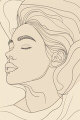 Elegant line art on a modern and simple background.