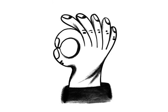 Hand with OK gesture 