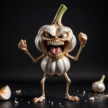 halloween garlic with pumpkin