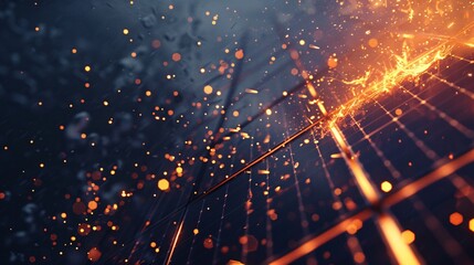 Obraz premium Solar Panel Experiencing Electrical Failure -Generative AI