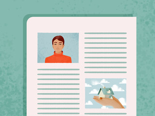 Newspaper article with photos of man and house in hands