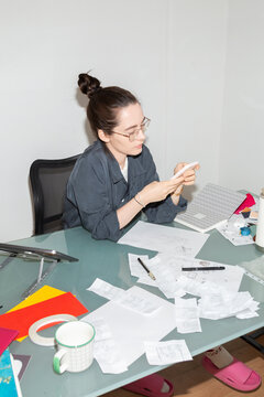 Concentrated Professional Reviewing Receipts
