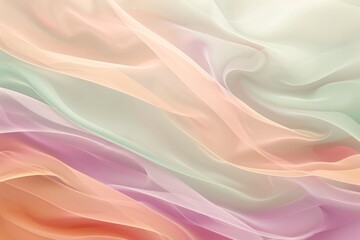 Fototapeta premium Elegant and soft abstract background with wavy silk texture in pastel colors, perfect for design projects seeking a gentle and fluid visual element