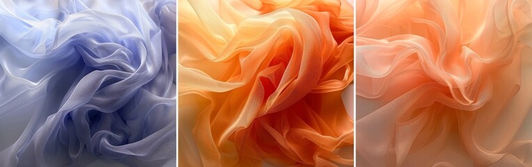 Obraz premium Three Varieties of Fabric Swatches