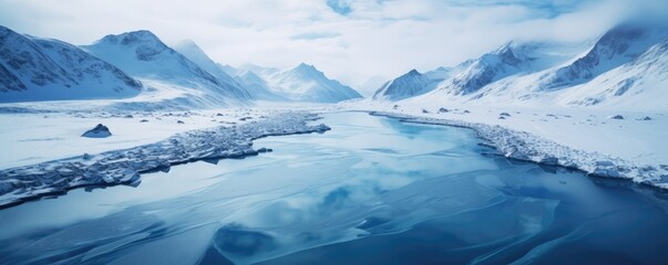 landscape with mountains and lake
