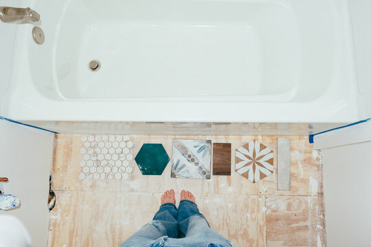 Bathroom Floor Tile Samples POV