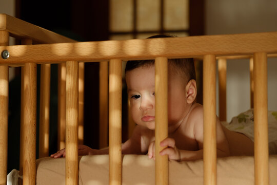 Baby in crib