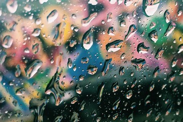 Raindrops and colorful background