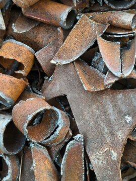Scrap material with rusted iron material