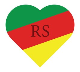 Heart with the colors of Rio Grande do Sul