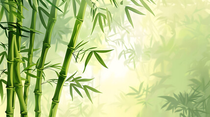 Einfacher Japanischer Bambus Hintergrund, Asiatischer Bambus Hintergrund, Chinesischer Bambus Hintergrund, Bambus Illustration