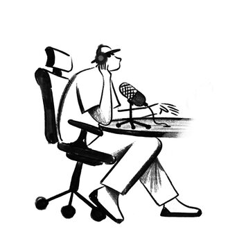 Man Recording Podcast 