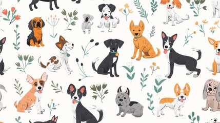 Vector illustration collection of cute dog