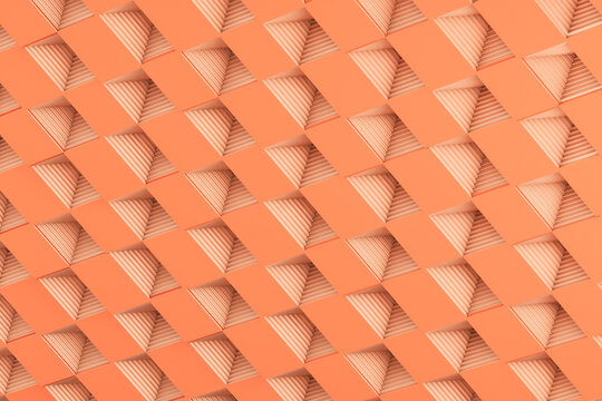 Geometric pattern on orange background