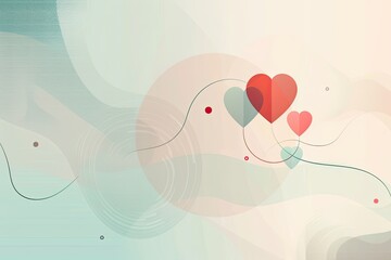 minimalist background with minimalist representations of abstract health symbols, such as hearts and circles, against a serene, minimalist backdrop