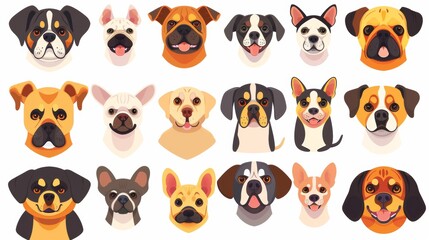 Vector illustration collection of cute dog