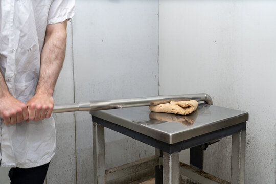 Final Matzah Dough Flattening For Passover.