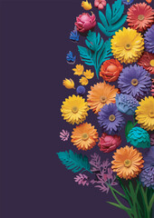 Colorful Flower frame vector