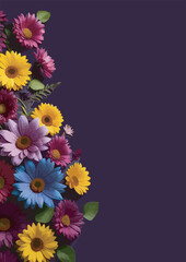 Colorful Flower frame vector