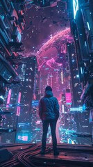 Millennial individuals in a futuristic, thought-provoking setting.