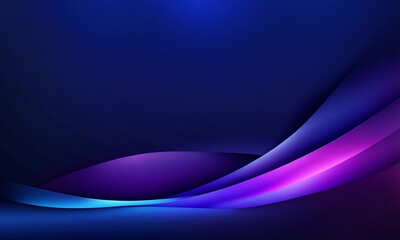 Abstract dark blue paper background with neon pink and blue glow, waves. Abstract banner design.