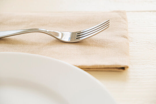 Fork on napkin